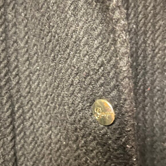 GUESS Black Wool Blend Textured Cape Coat - Size Small - Picture 5 of 12